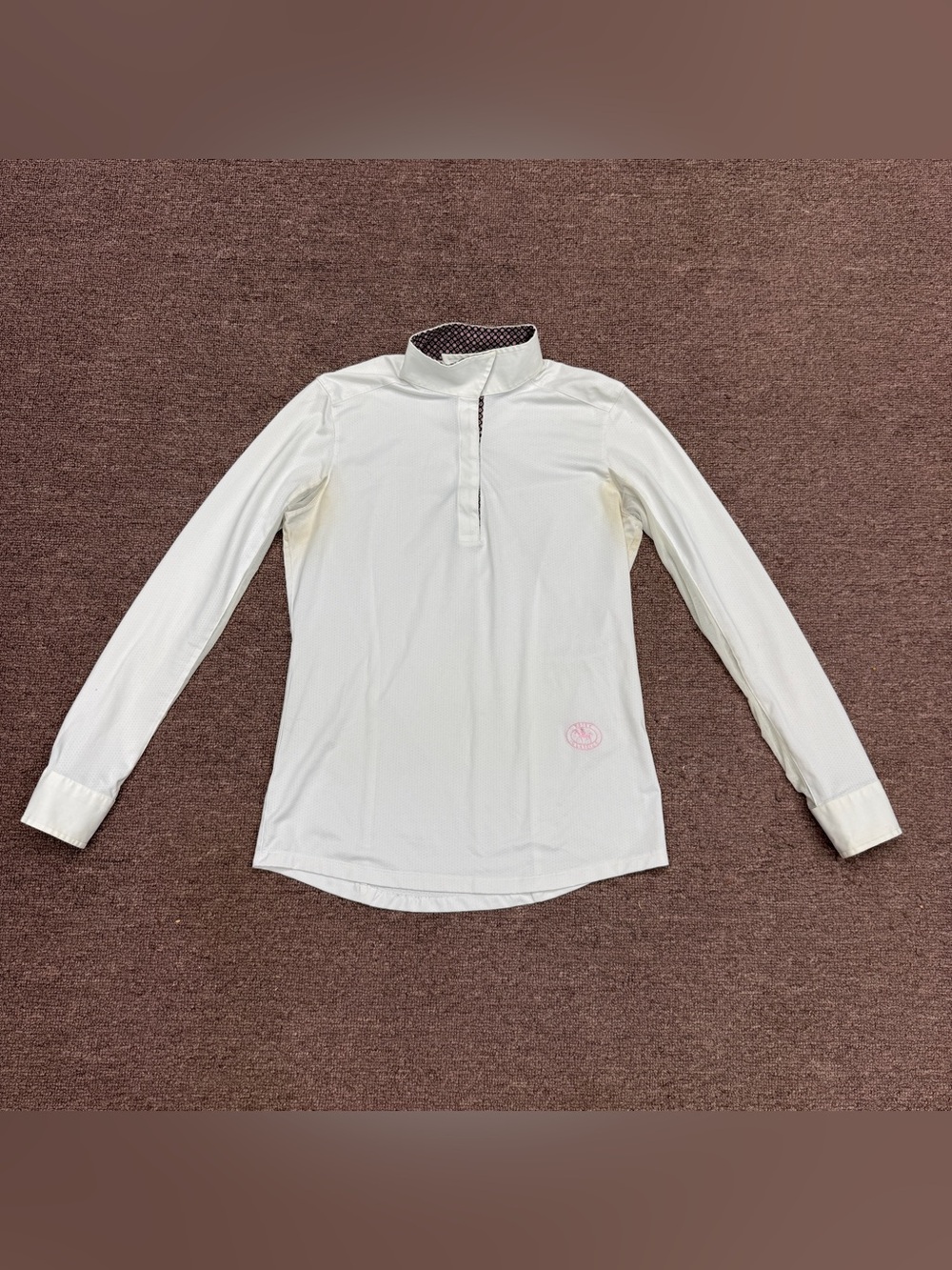 Women’s Medium White Essex Classics Long Sleeve Horseback Riding Show Shirt